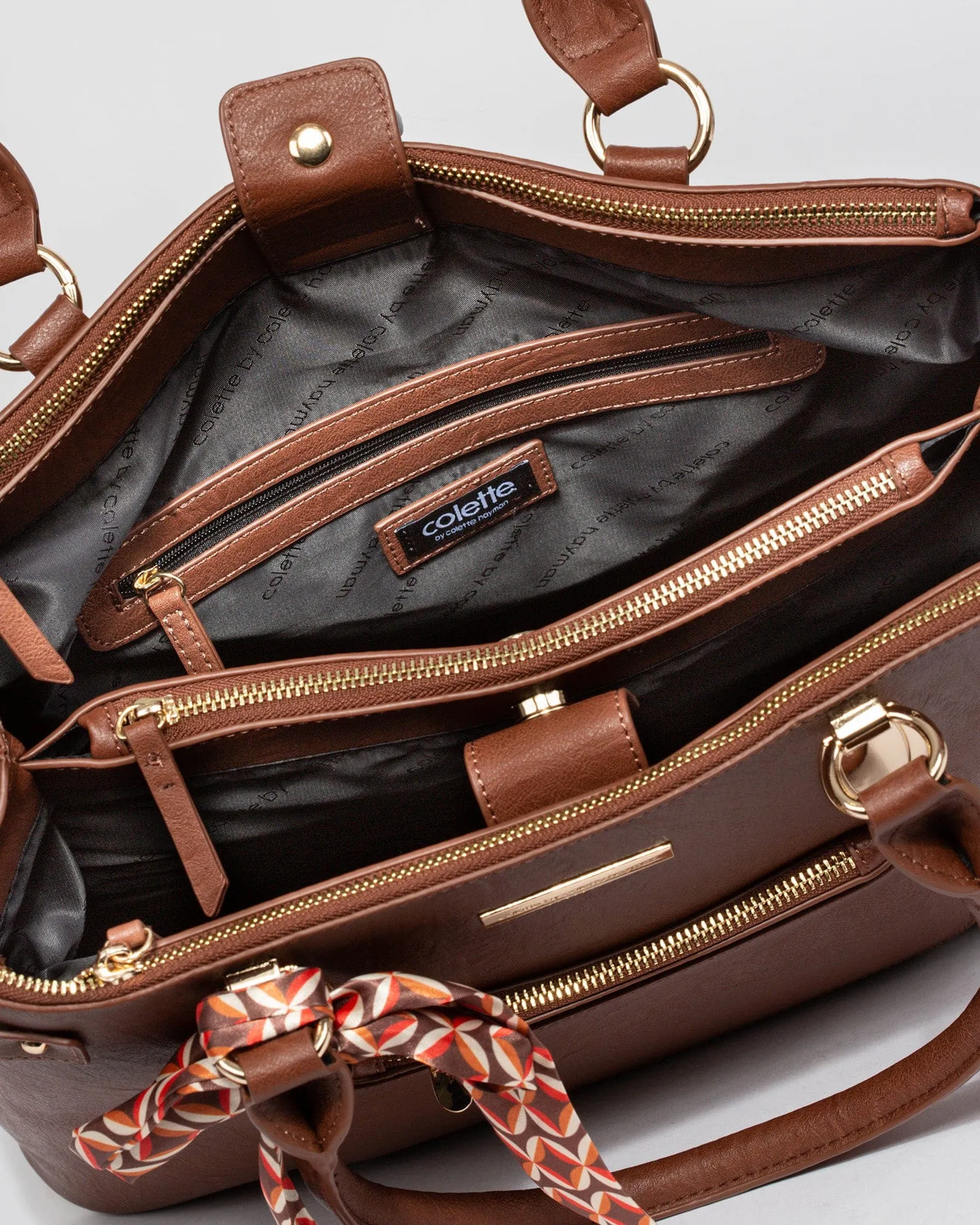 Brown Violet Large Tote Bag