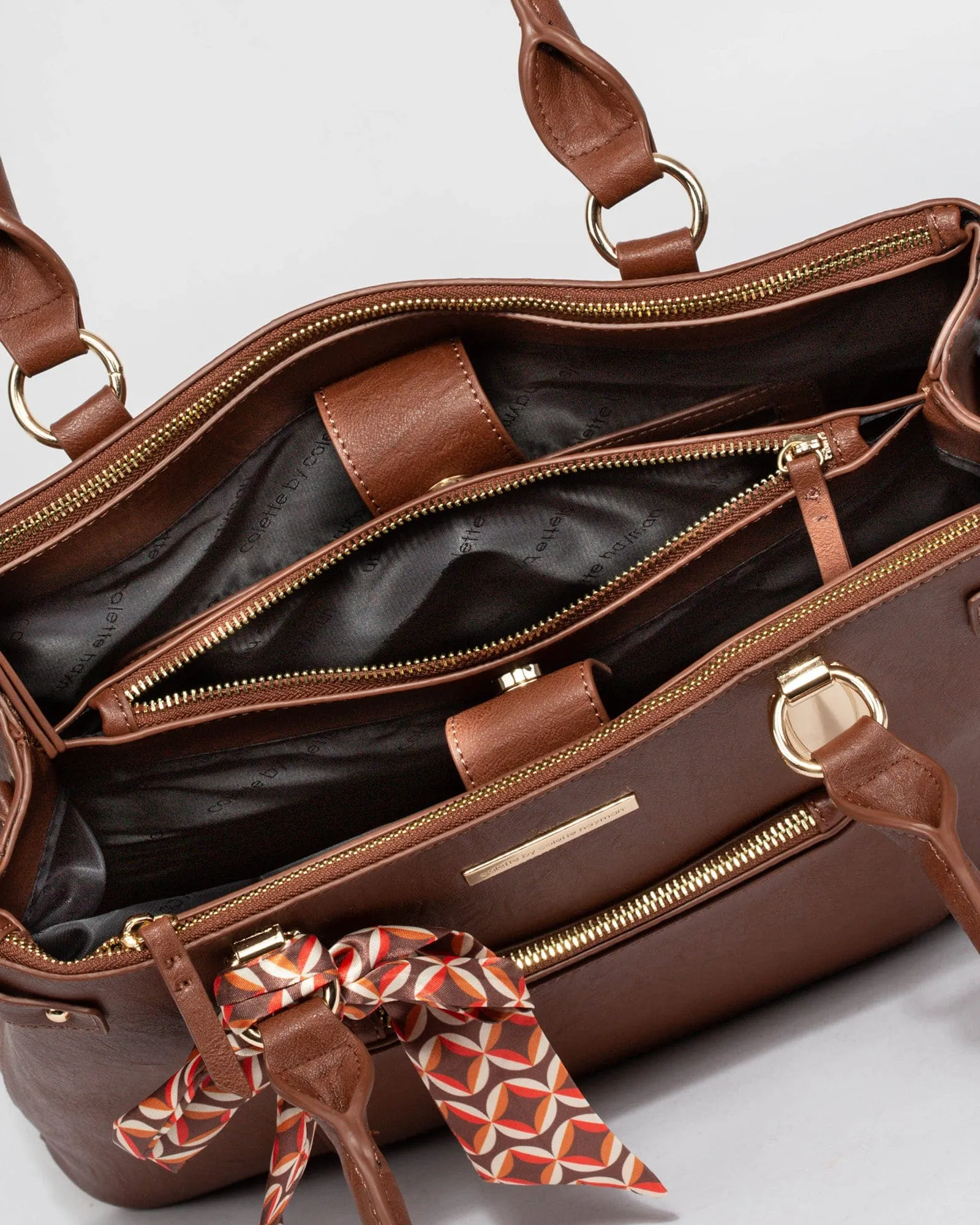 Brown Violet Large Tote Bag