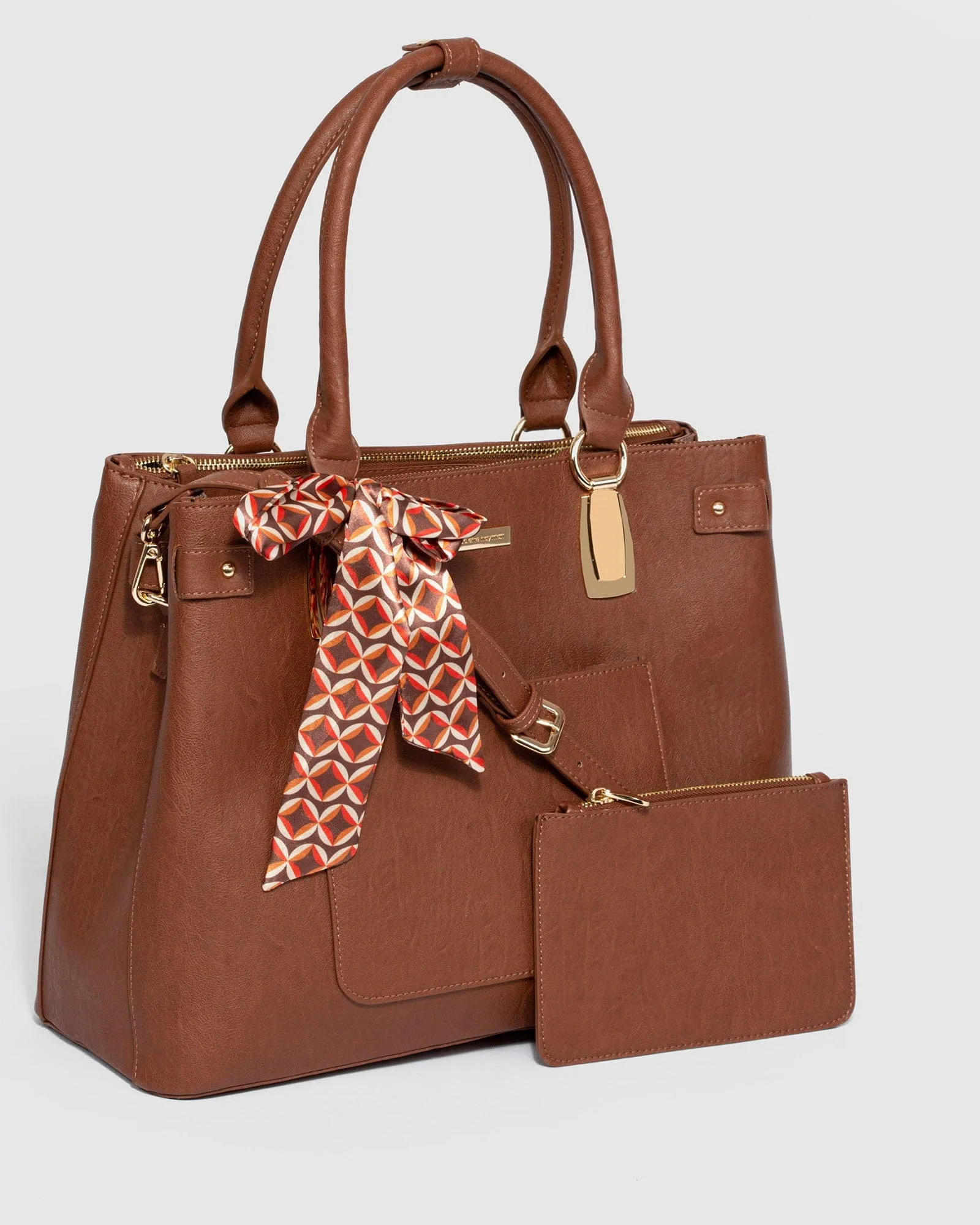 Brown Violet Large Tote Bag