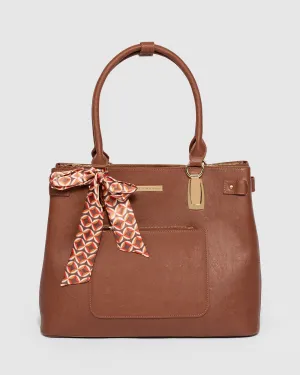 Brown Violet Large Tote Bag