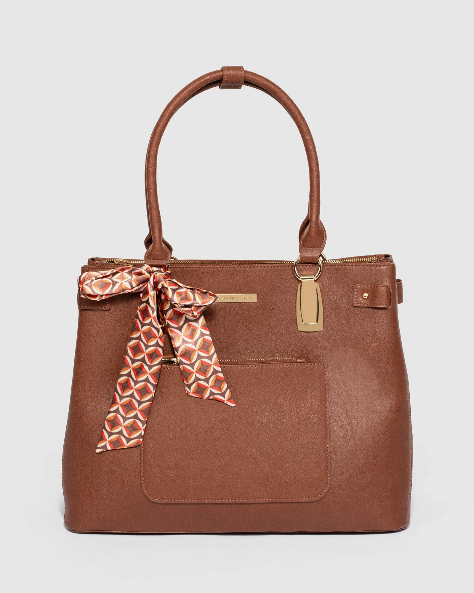 Brown Violet Large Tote Bag