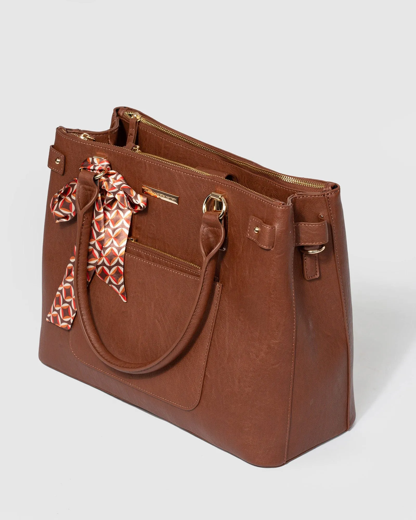 Brown Violet Large Tote Bag