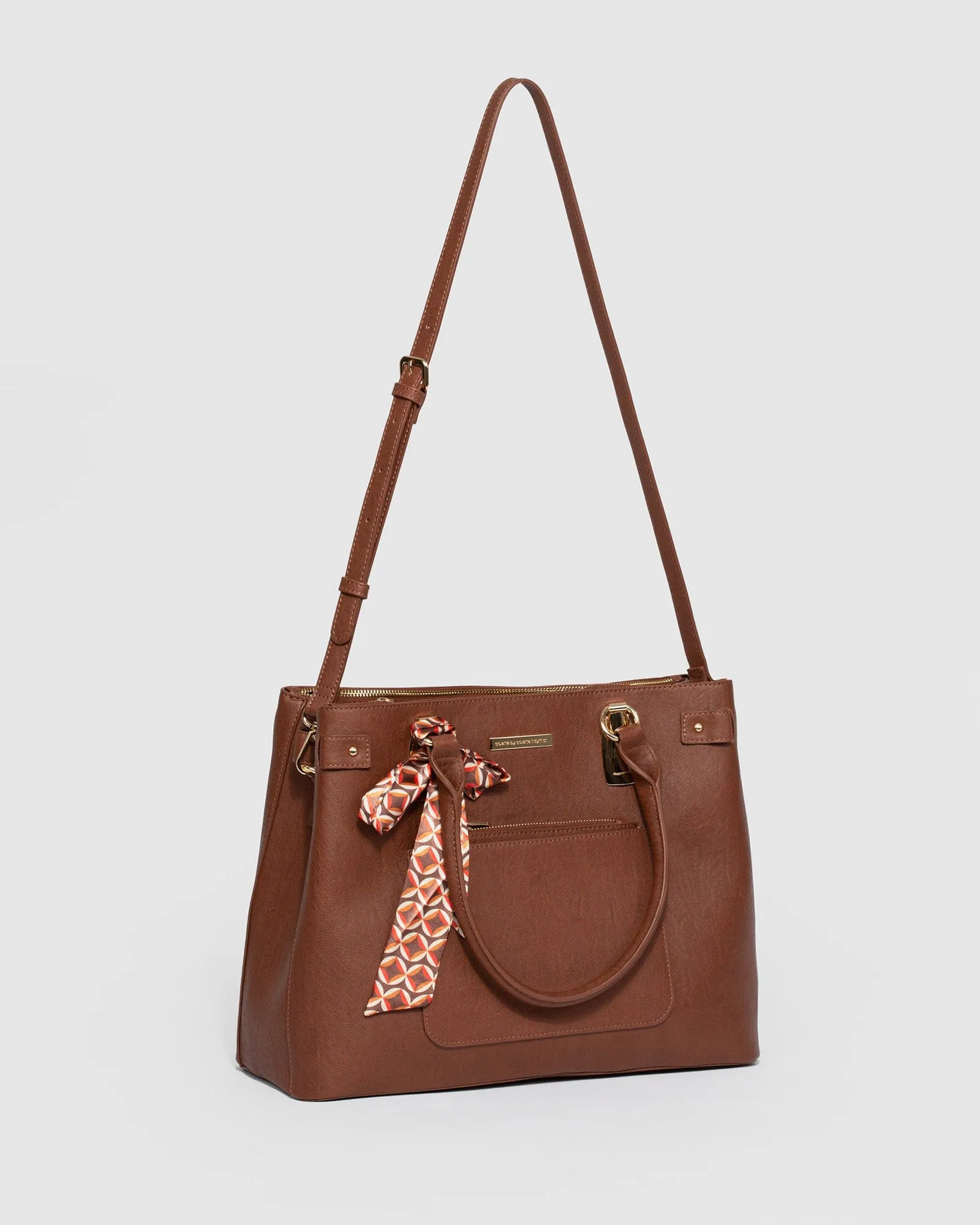 Brown Violet Large Tote Bag