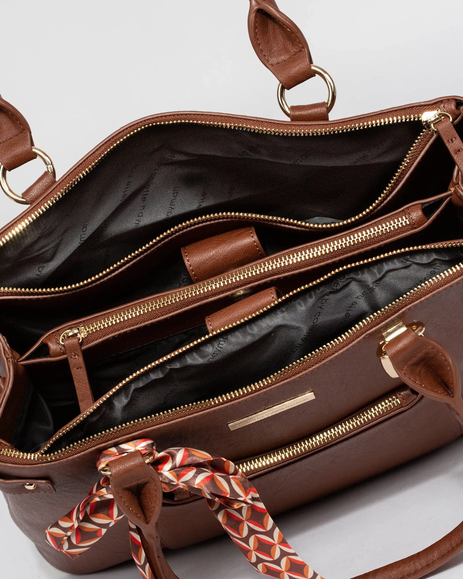 Brown Violet Large Tote Bag