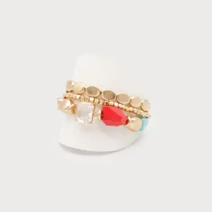 Caracol Worn Two Rows Bracelets With Colorful Glass And Epoxy Beads - 3336