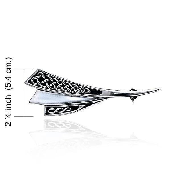 Celtic Knotwork Twist Silver Brooch TBR256