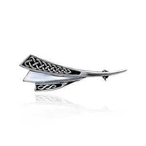 Celtic Knotwork Twist Silver Brooch TBR256