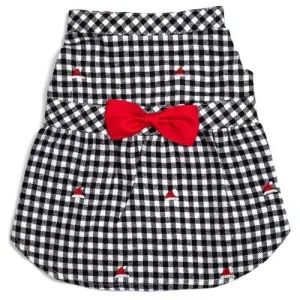 Check Santa Hats Dress - Black