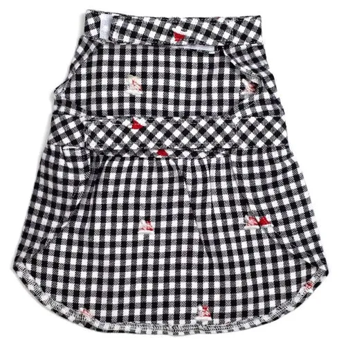 Check Santa Hats Dress - Black