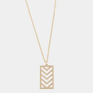 Chevron Drop Necklace - Gold