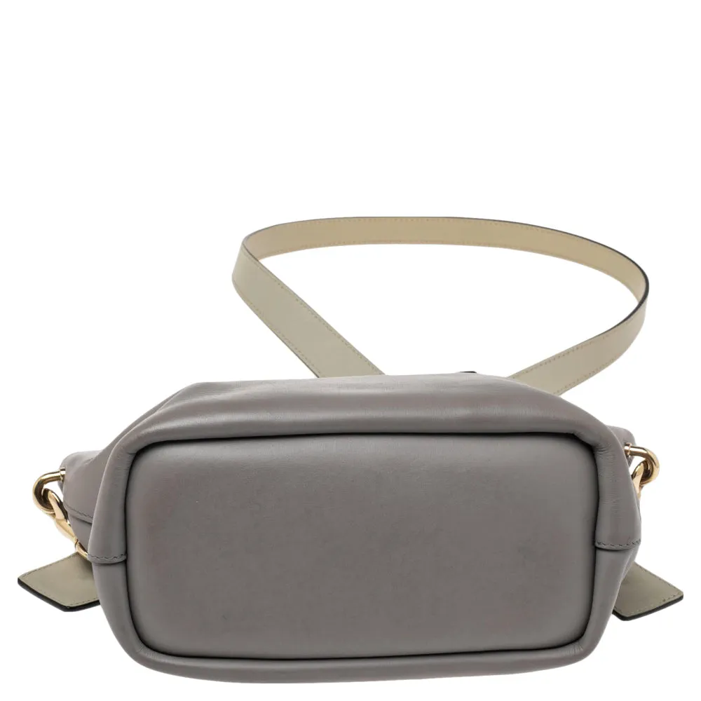 Chloe Grey/beige Leather Small Baylee Tote
