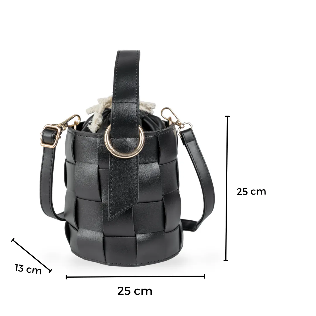 Chokore Textured Potli Handbag (Black)