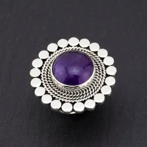 Chunky Sterling Silver and Amethyst Ring