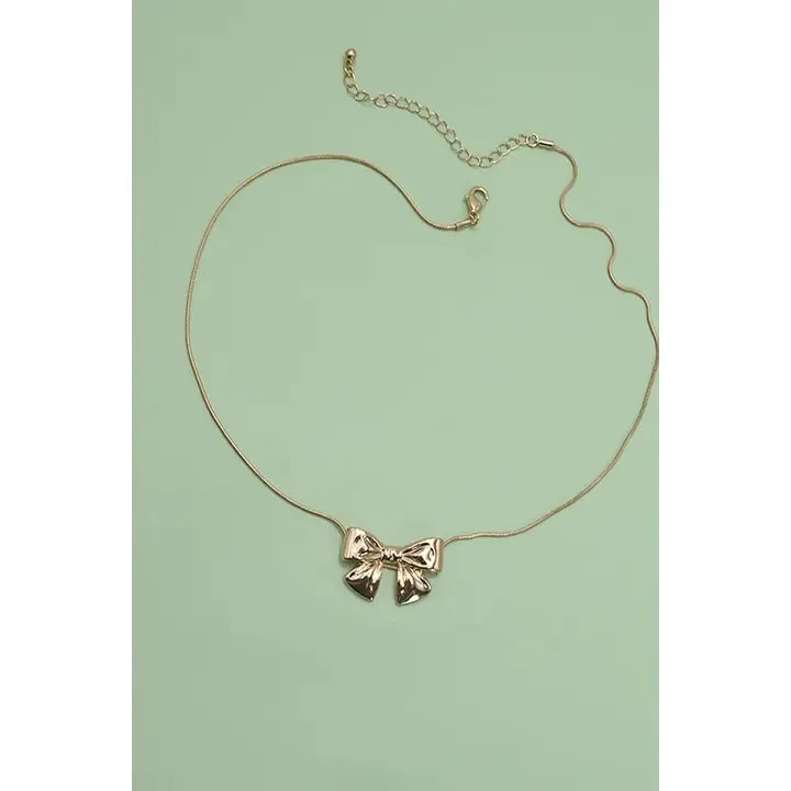 Classic Bow Snake Chain Necklace