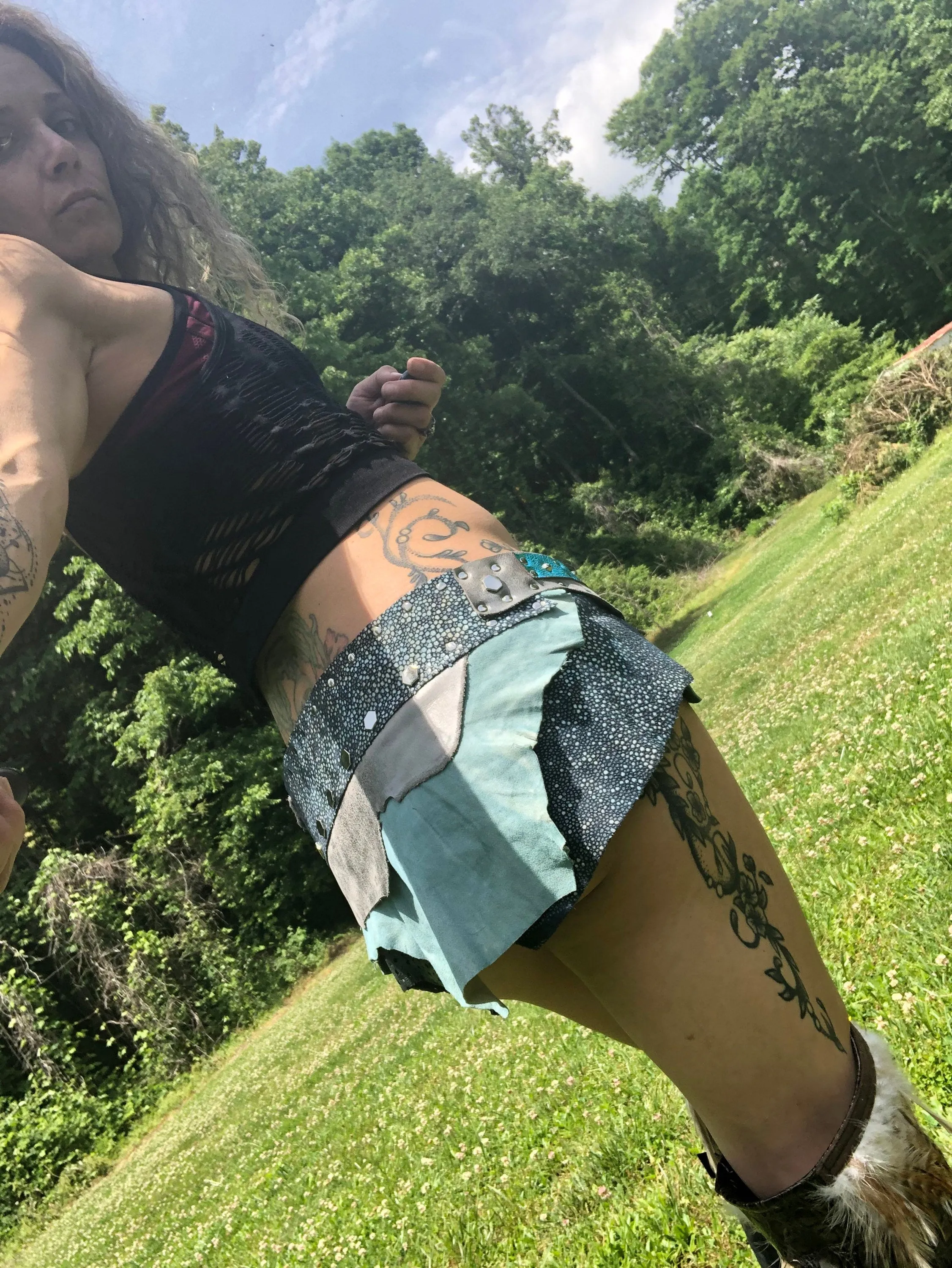 COVENTINA, Leather Utility Belt, Burning Man Skirt, Steampunk costume, Rave Costume, Tribal Belly Dance Belt, Fairy Costume