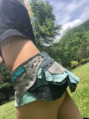 COVENTINA, Leather Utility Belt, Burning Man Skirt, Steampunk costume, Rave Costume, Tribal Belly Dance Belt, Fairy Costume