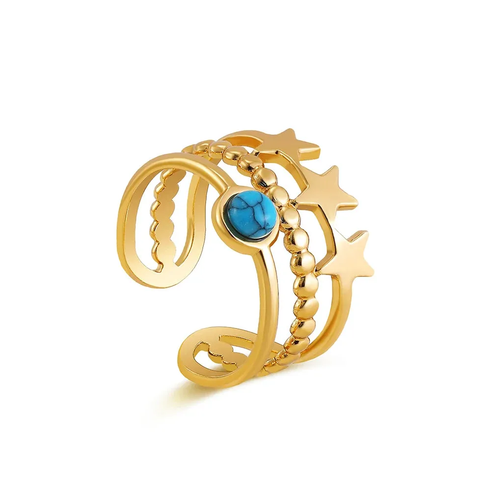 Creative Gold Plated Stainless Steel Rings