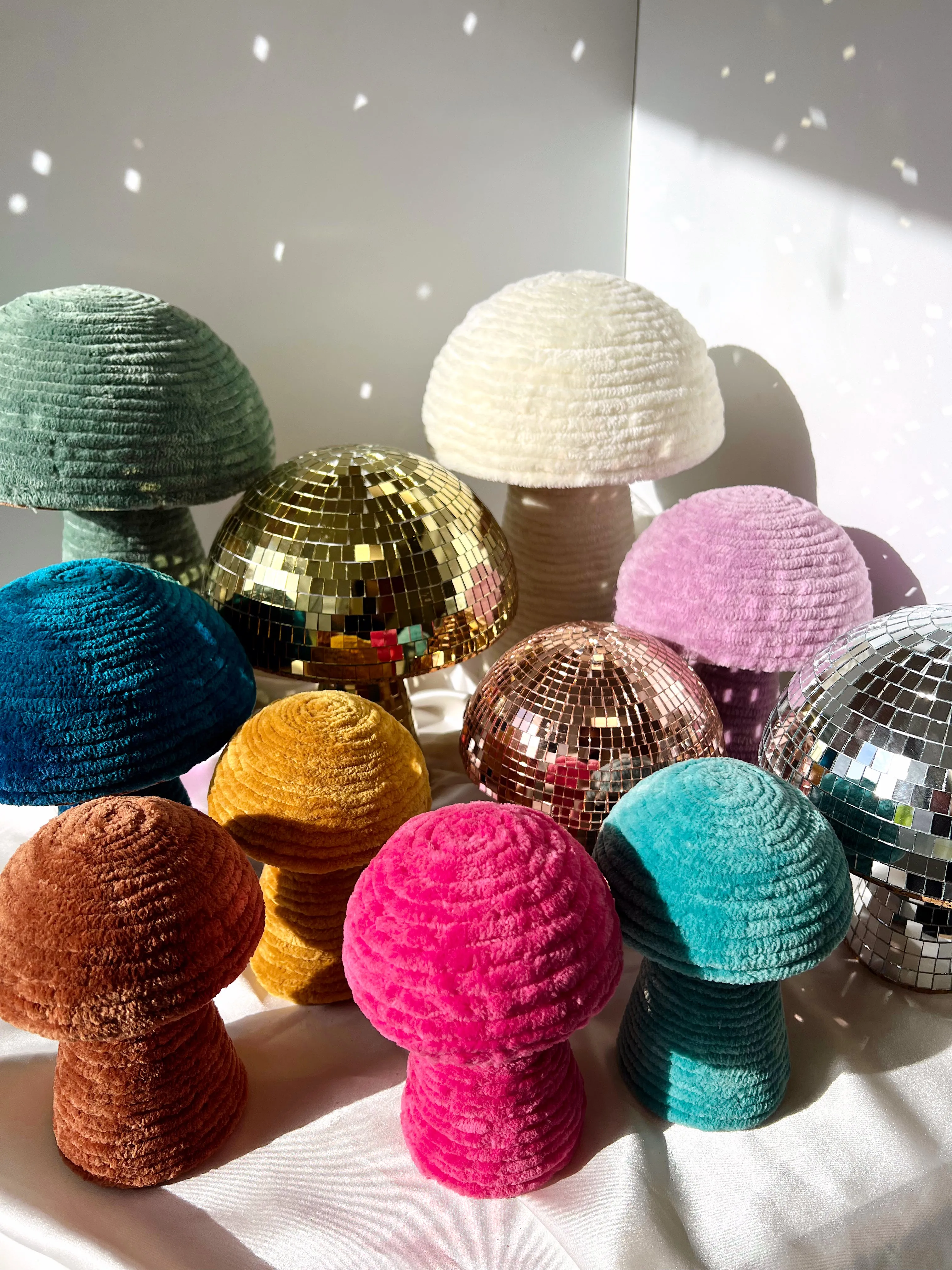 Customizable Velvet   Disco Shroomie Trio