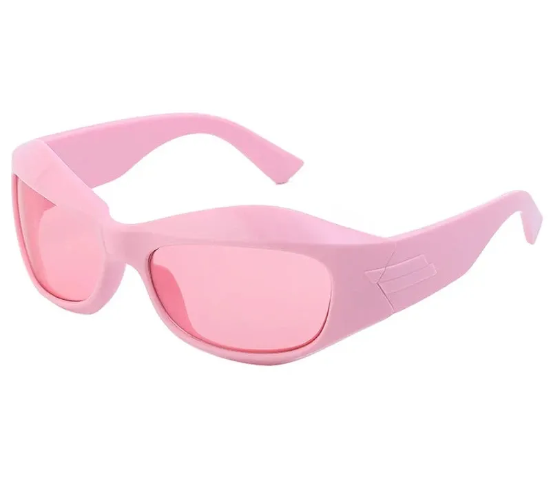 Cyber Y2K Punk Steampunk Sunglasses  UV400 Square Sports Shades for Women & Men