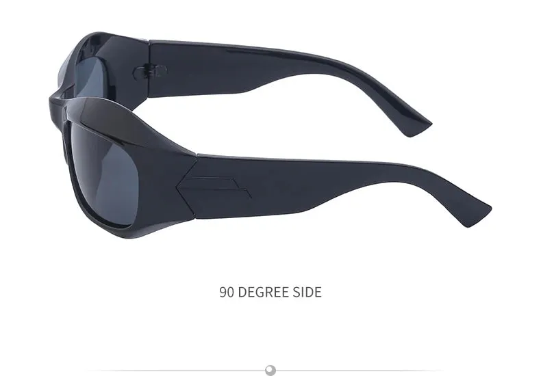 Cyber Y2K Punk Steampunk Sunglasses  UV400 Square Sports Shades for Women & Men