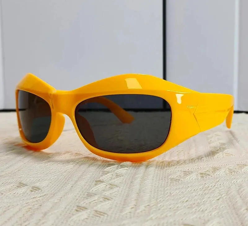 Cyber Y2K Punk Steampunk Sunglasses  UV400 Square Sports Shades for Women & Men