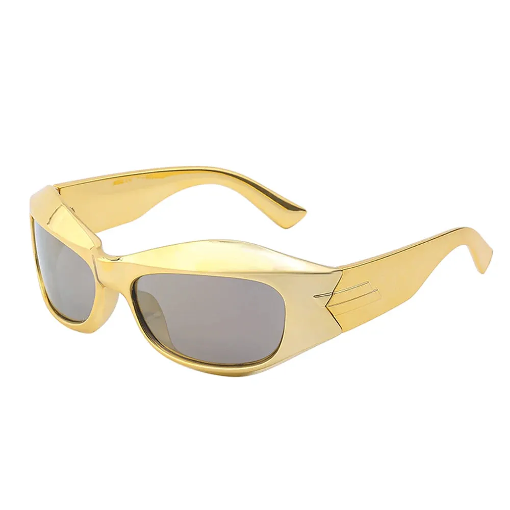 Cyber Y2K Punk Steampunk Sunglasses  UV400 Square Sports Shades for Women & Men