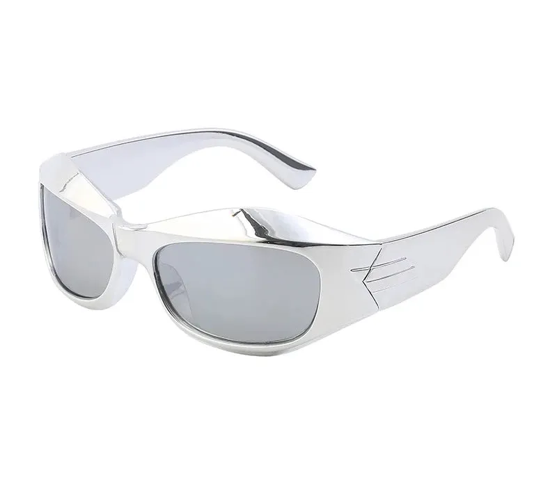 Cyber Y2K Punk Steampunk Sunglasses  UV400 Square Sports Shades for Women & Men