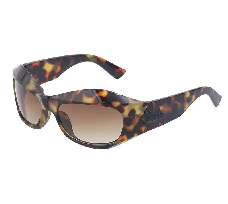 Cyber Y2K Punk Steampunk Sunglasses  UV400 Square Sports Shades for Women & Men