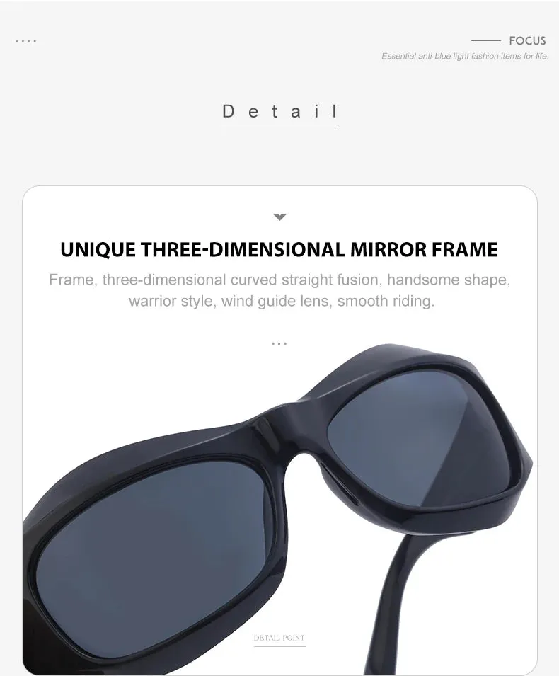 Cyber Y2K Punk Steampunk Sunglasses  UV400 Square Sports Shades for Women & Men