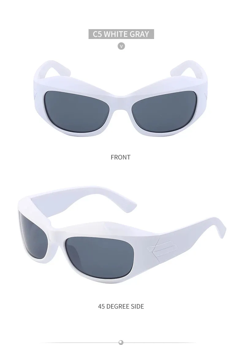 Cyber Y2K Punk Steampunk Sunglasses  UV400 Square Sports Shades for Women & Men