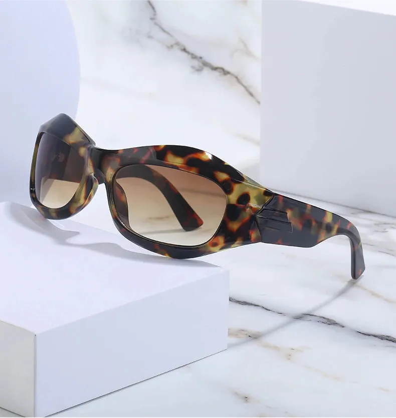 Cyber Y2K Punk Steampunk Sunglasses  UV400 Square Sports Shades for Women & Men
