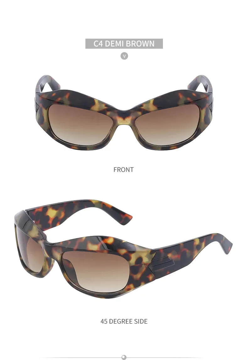 Cyber Y2K Punk Steampunk Sunglasses  UV400 Square Sports Shades for Women & Men