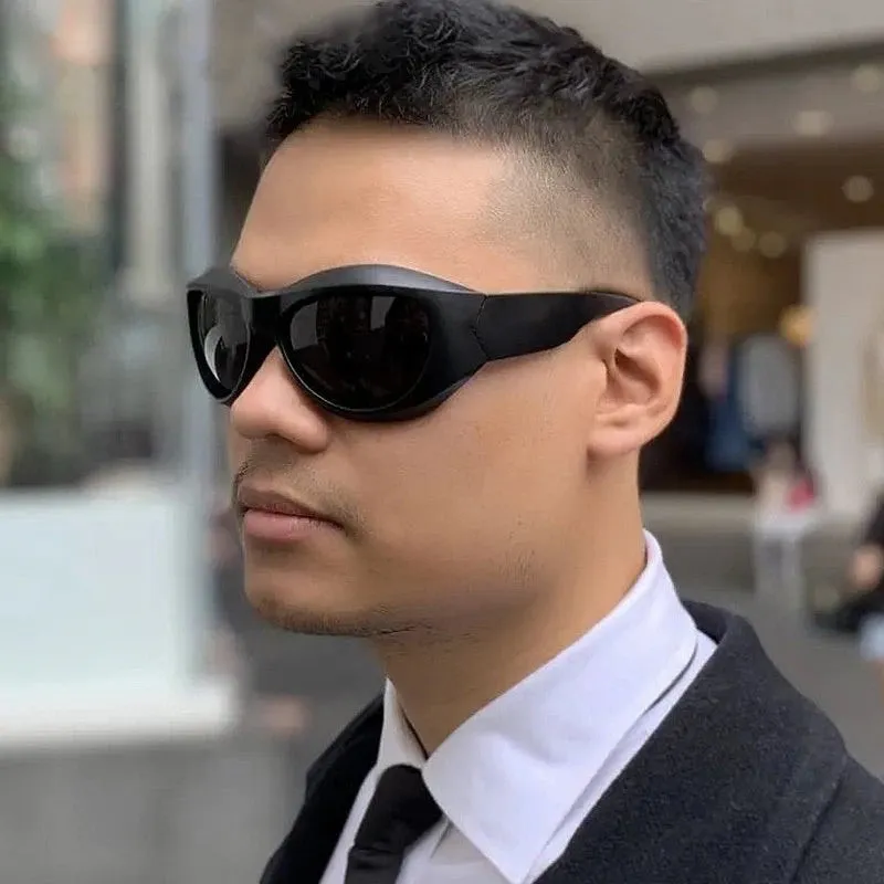 Cyber Y2K Punk Steampunk Sunglasses  UV400 Square Sports Shades for Women & Men