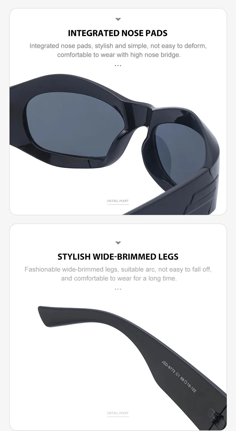 Cyber Y2K Punk Steampunk Sunglasses  UV400 Square Sports Shades for Women & Men