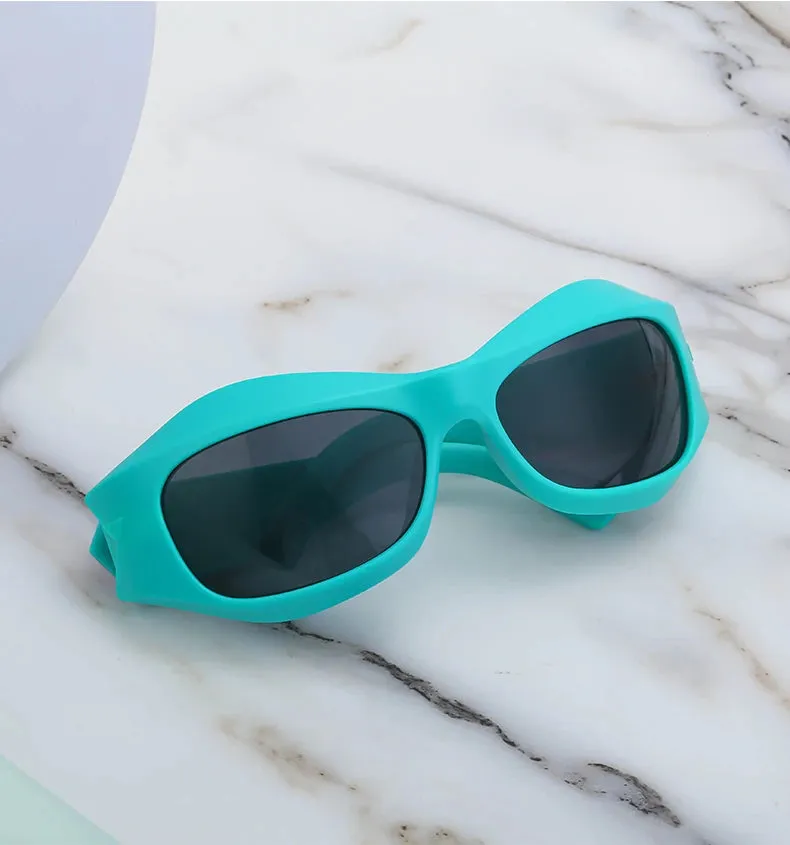 Cyber Y2K Punk Steampunk Sunglasses  UV400 Square Sports Shades for Women & Men