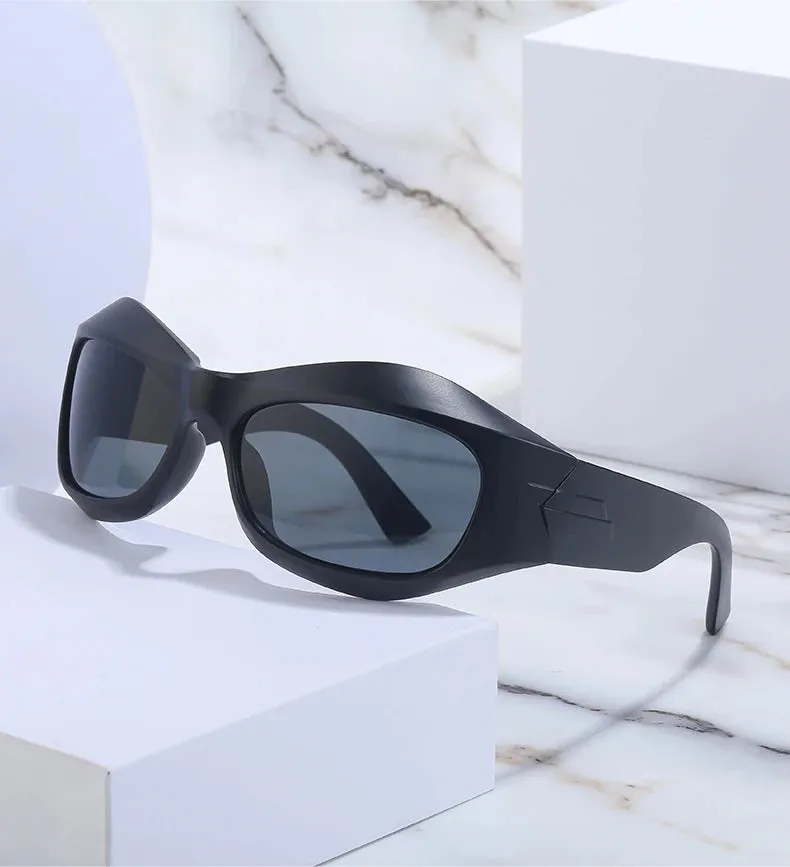 Cyber Y2K Punk Steampunk Sunglasses  UV400 Square Sports Shades for Women & Men