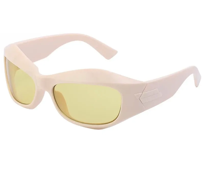 Cyber Y2K Punk Steampunk Sunglasses  UV400 Square Sports Shades for Women & Men