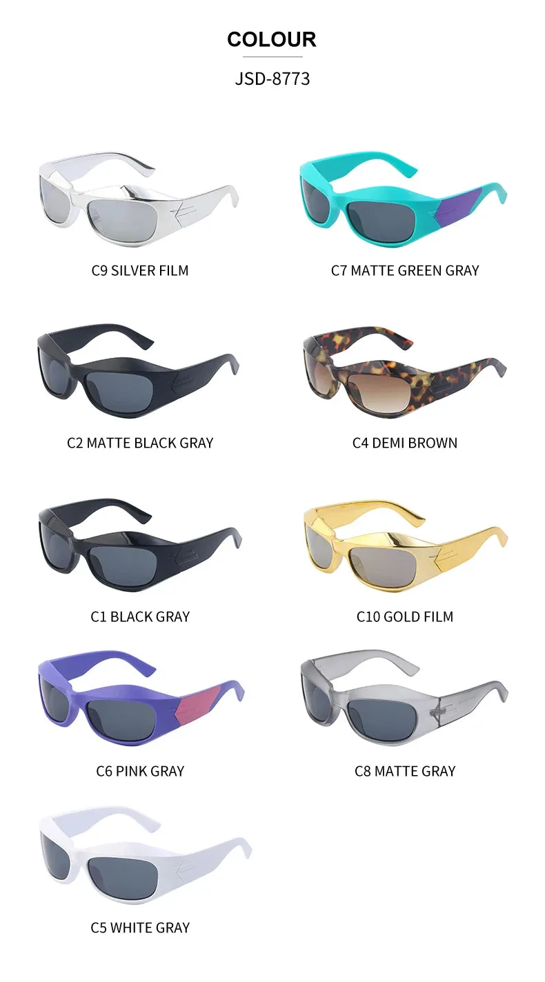 Cyber Y2K Punk Steampunk Sunglasses  UV400 Square Sports Shades for Women & Men