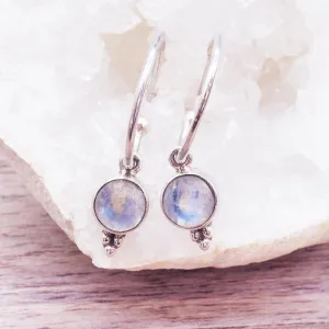 Dainty Moonstone Hoops