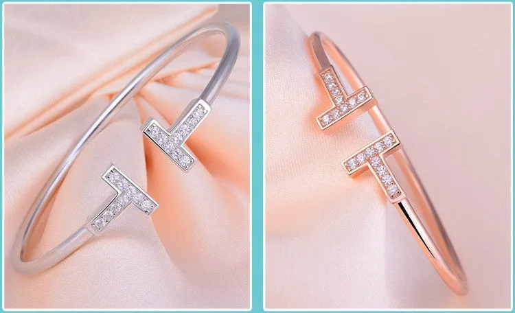 Dazzle Diva Bangle - Rose Gold