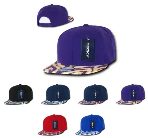 Decky Ziger Zebra Animal Two Tone Print Flat Bill Hats Caps Baseball