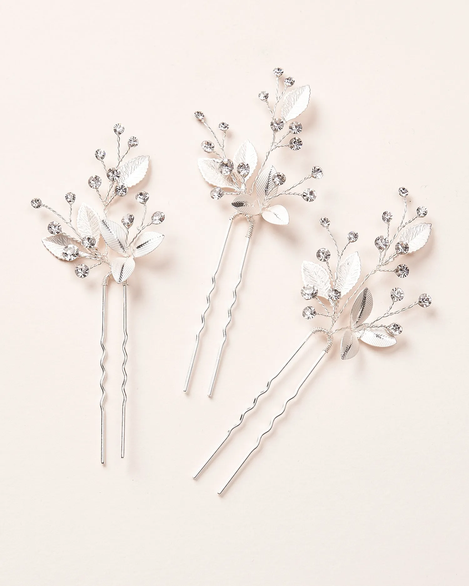 Delicate Leaf Hair Pins (Set of 3)