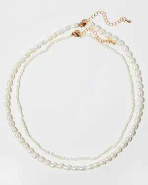 Double Pearl Necklace