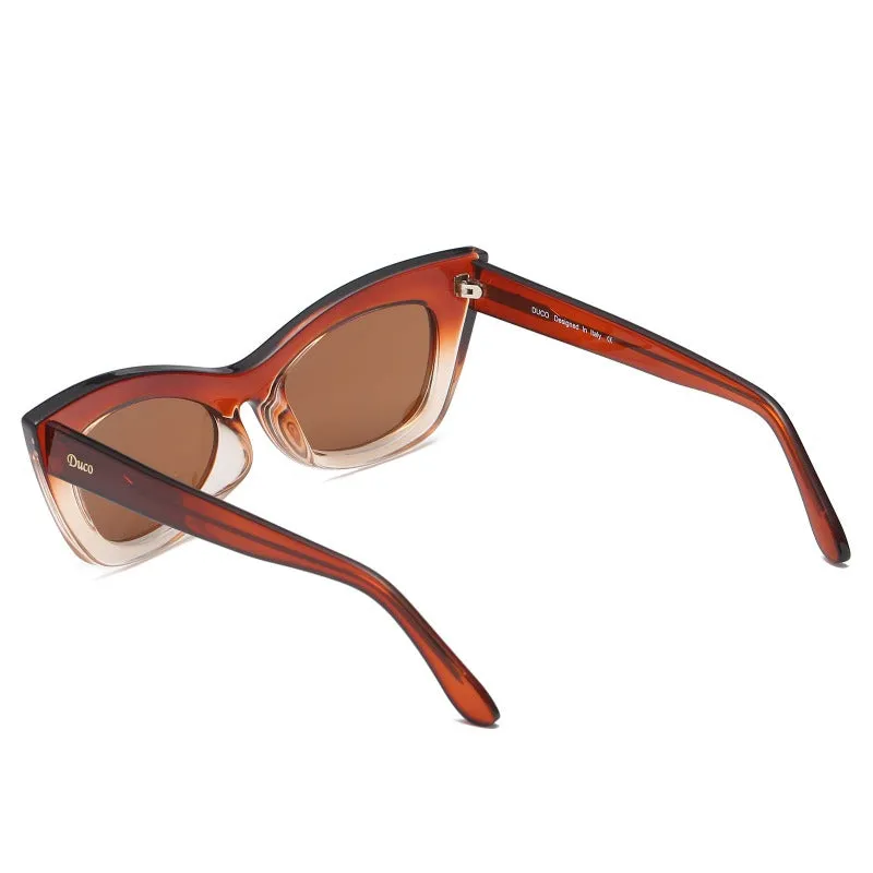 DUCO Cateye Sunglasses Womens Trendy Polarized Narrow Square Shades W005