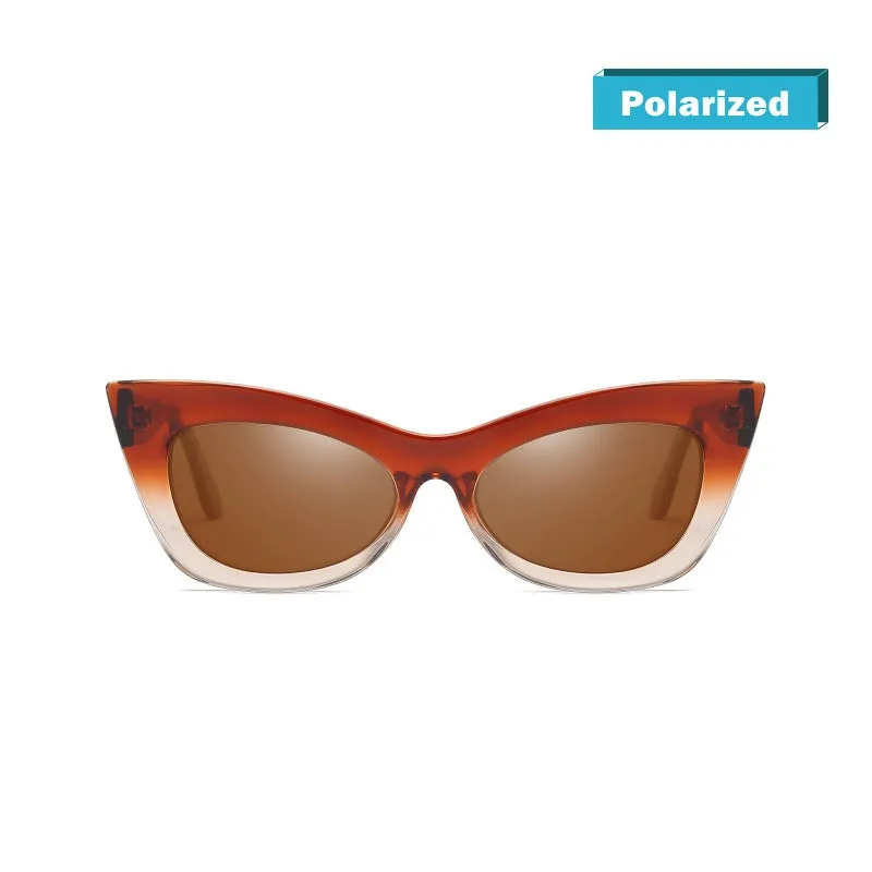 DUCO Cateye Sunglasses Womens Trendy Polarized Narrow Square Shades W005