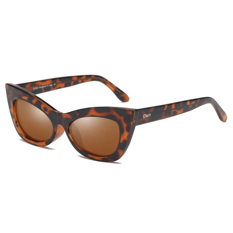 DUCO Cateye Sunglasses Womens Trendy Polarized Narrow Square Shades W005