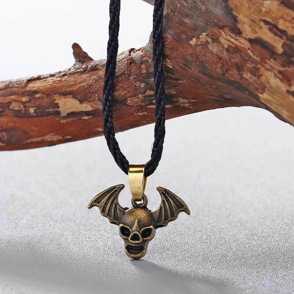Evil Demon Wings Raven Skull Necklace - Upto 50% Discount For Halloween