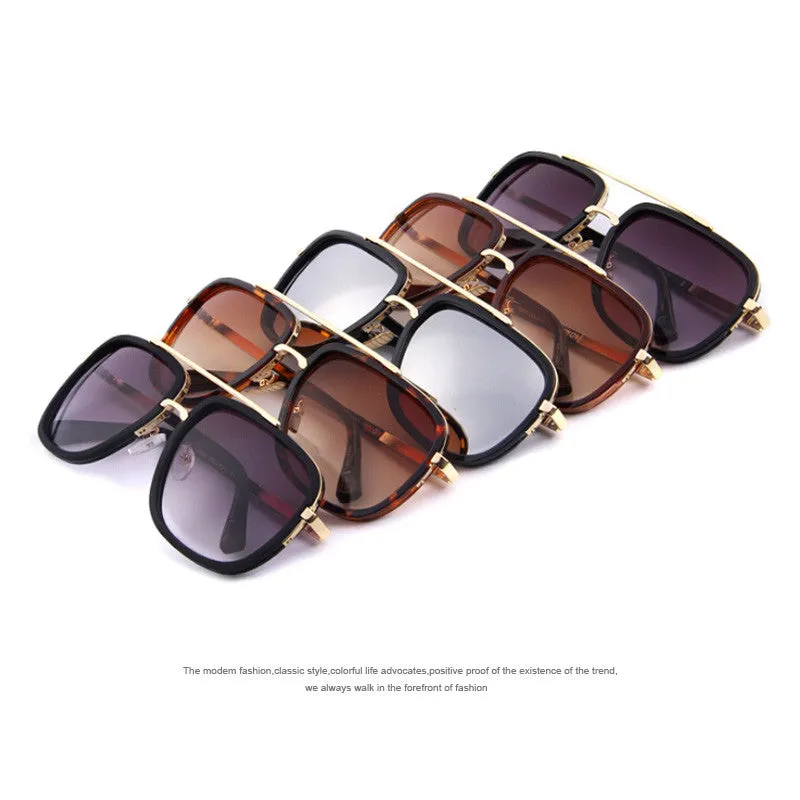 Fashion Men Sunglasses Classic Women Brand Designer Metal Square Sun glasses