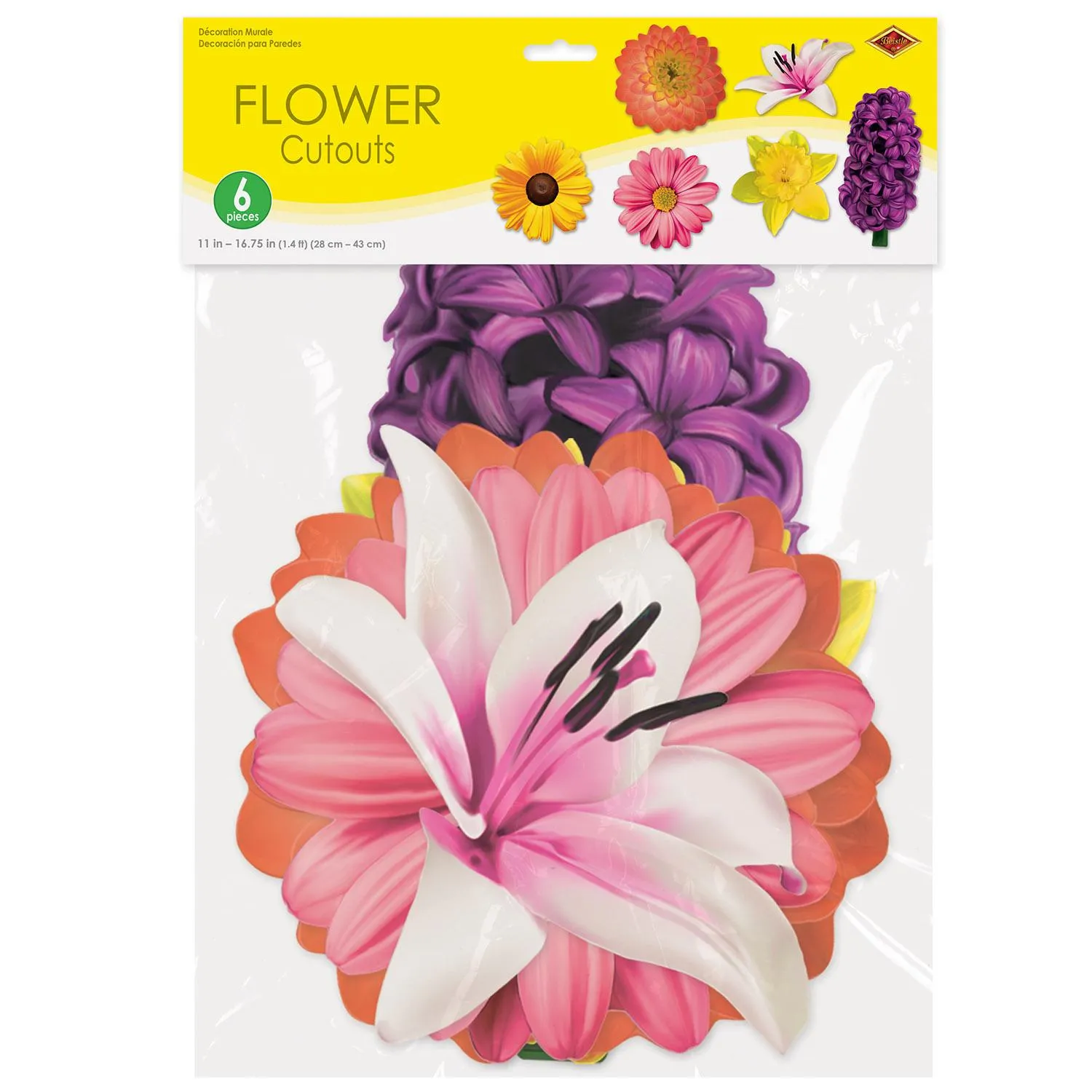 Flower Party Cutouts (6 per Package)