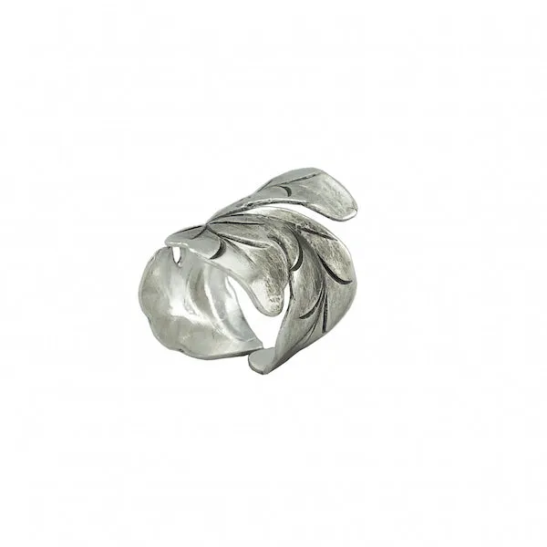 Flower Petal Silver Ring